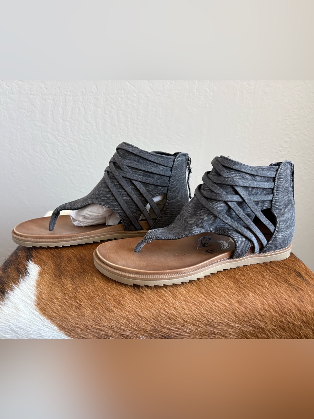 Very G Grey Strappy Gladiator Sandals